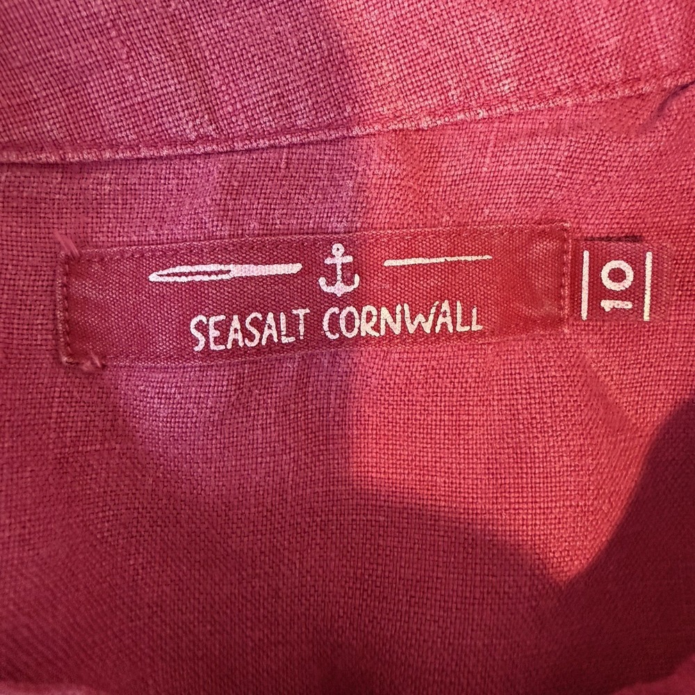 Seasalt Cornwall Coach House 100% Linen‎ Raspberry Short Sleeve Dress US 6 UK10 - Picture 8 of 10